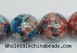 CRF75 15.5 inches 18mm round dyed rain flower stone beads wholesale