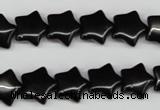 CRG07 15.5 inches 12*12mm star black agate gemstone beads wholesale