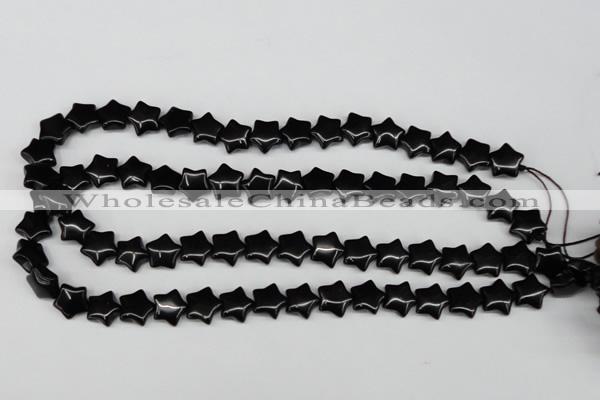 CRG07 15.5 inches 12*12mm star black agate gemstone beads wholesale