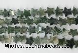 CRG40 15.5 inches 14mm flat star moss agate gemstone beads wholesale