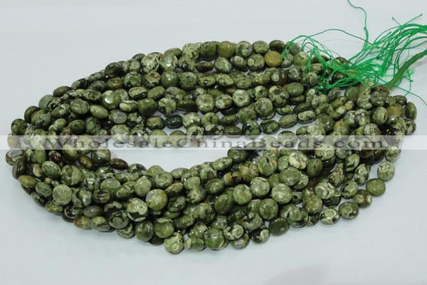 CRH35 15.5 inches 10mm flat round rhyolite beads wholesale