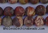 CRH512 15.5 inches 8mm round matte rhyolite gemstone beads