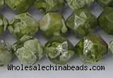 CRH537 15.5 inches 10mm faceted nuggets rhyolite gemstone beads