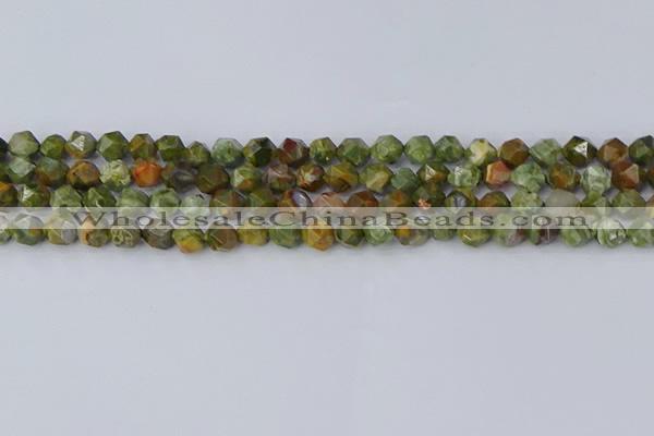 CRH541 15.5 inches 6mm faceted nuggets rhyolite beads wholesale