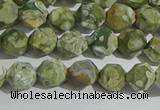 CRH553 15.5 inches 6mm faceted nuggets matte rhyolite gemstone beads