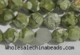 CRH554 15.5 inches 8mm faceted nuggets matte rhyolite gemstone beads