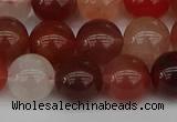 CRH603 15.5 inches 10mm round red rabbit hair quartz beads