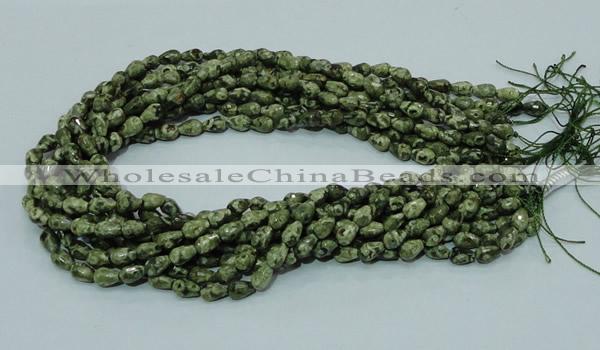 CRH62 15.5 inches 6*8mm faceted teardrop rhyolite beads wholesale