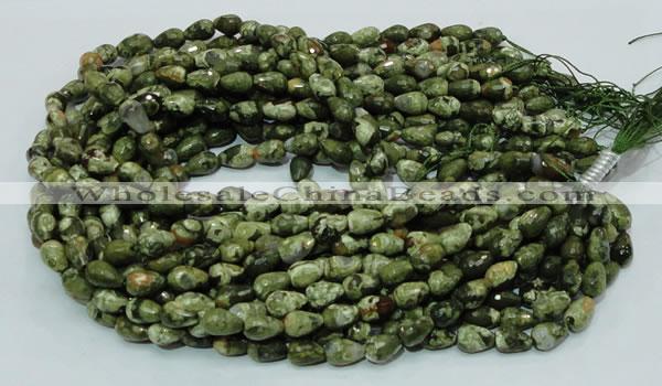 CRH63 15.5 inches 8*12mm faceted teardrop rhyolite beads wholesale