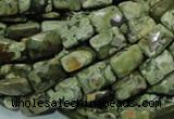 CRH78 15.5 inches 10*14mm faceted rectangle rhyolite beads wholesale