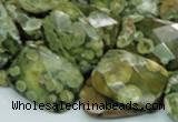 CRH80 15.5 inches 15*20mm faceted rectangle rhyolite beads wholesale