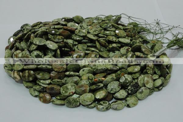 CRH90 15.5 inches 14*18mm faceted oval rhyolite beads wholesale