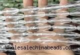 CRI144 15.5 inches 10*30mm faceted rice white crystal beads