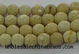 CRI211 15.5 inches 6mm faceted round riverstone beads wholesale