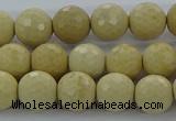 CRI212 15.5 inches 8mm faceted round riverstone beads wholesale