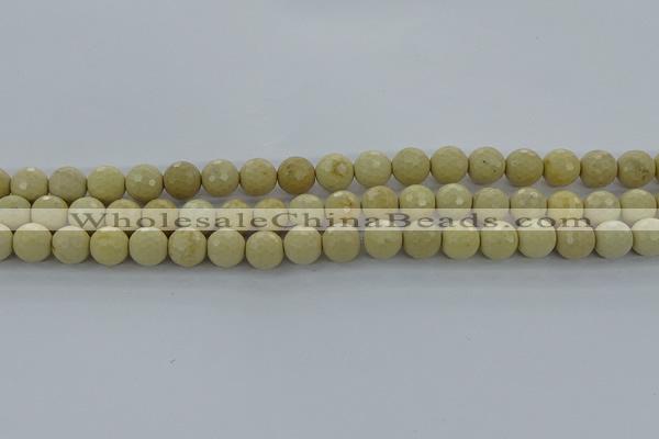 CRI212 15.5 inches 8mm faceted round riverstone beads wholesale