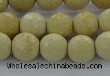 CRI214 15.5 inches 12mm faceted round riverstone beads wholesale