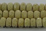 CRI222 15.5 inches 6*10mm faceted rondelle riverstone beads