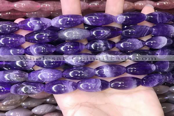 CRI302 15.5 inches 10*25mm rice dogtooth amethyst beads wholesale