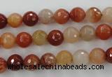 CRJ252 15.5 inches 8mm faceted round red jade gemstone beads