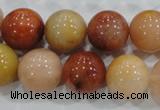 CRJ417 15.5 inches 16mm round red & yellow jade beads wholesale