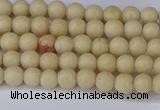 CRJ600 15.5 inches 4mm round white fossil jasper beads wholesale