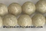 CRJ622 15.5 inches 8mm round white fossil jasper beads wholesale