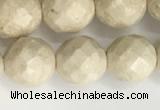 CRJ628 15.5 inches 8mm round white fossil jasper beads wholesale