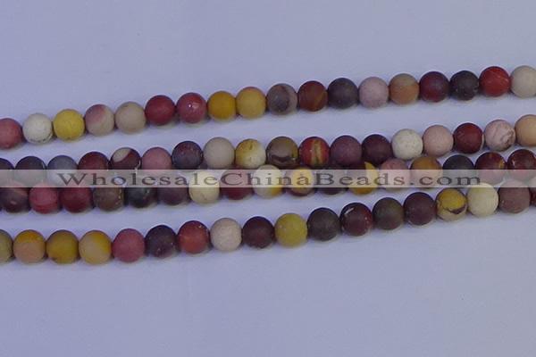 CRO1004 15.5 inches 12mm round matte mookaite gemstone beads