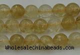 CRO1030 15.5 inches 4mm faceted round yellow watermelon quartz beads