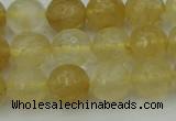 CRO1033 15.5 inches 10mm faceted round yellow watermelon quartz beads