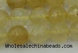 CRO1034 15.5 inches 12mm faceted round yellow watermelon quartz beads