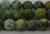 CRO1053 15.5 inches 10mm round matte African turquoise beads