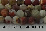 CRO1091 15.5 inches 6mm round matte laguna lace agate beads