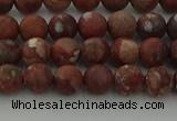 CRO1101 15.5 inches 6mm round matte pomegranate jasper beads