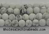 CRO1140 15.5 inches 4mm round matte white howlite beads