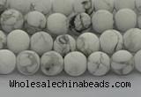 CRO1141 15.5 inches 6mm round matte white howlite beads