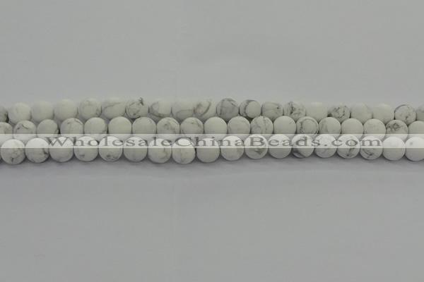 CRO1142 15.5 inches 8mm round matte white howlite beads