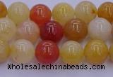 CRO1162 15.5 inches 8mm round golden silk jade beads wholesale