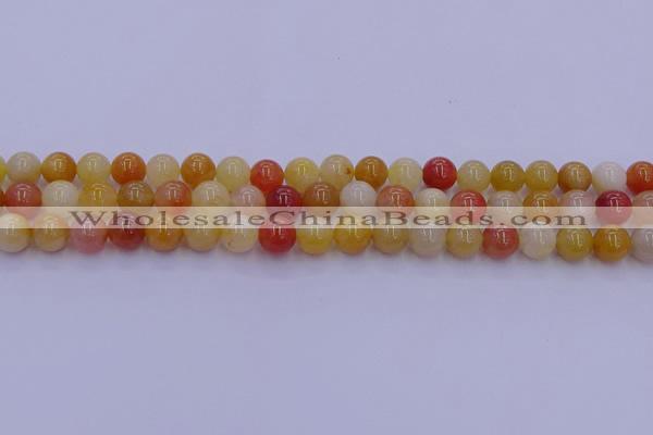 CRO1162 15.5 inches 8mm round golden silk jade beads wholesale