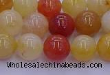 CRO1163 15.5 inches 10mm round golden silk jade beads wholesale