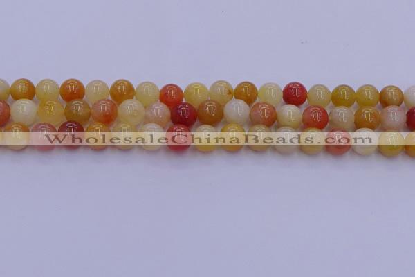 CRO1163 15.5 inches 10mm round golden silk jade beads wholesale