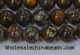 CRO1172 15.5 inches 8mm round fire lace opal gemstone beads