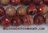 CRO1191 15.5 inches 10mm faceted round red porcelain beads