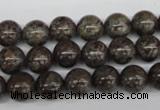 CRO139 15.5 inches 8mm round Chinese snowflake obsidian beads wholesale