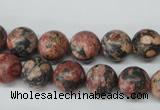 CRO180 15.5 inches 10mm round red leopard skin jasper beads wholesale