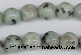 CRO314 15.5 inches 12mm round kiwi stone beads wholesale