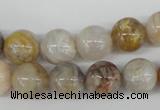 CRO316 15.5 inches 12mm round bamboo leaf agate beads wholesale