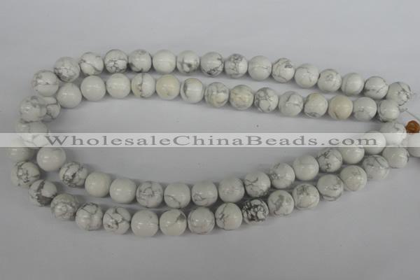 CRO364 15.5 inches 12mm round white howlite turquoise beads wholesale