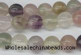 CRO381 15.5 inches 14mm round rainbow fluorite beads wholesale